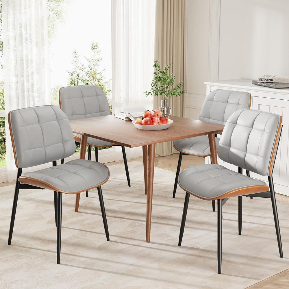 Dining Chairs Set of 2, Mid Century Modern Dining Room Chair, Upholstered Fau...