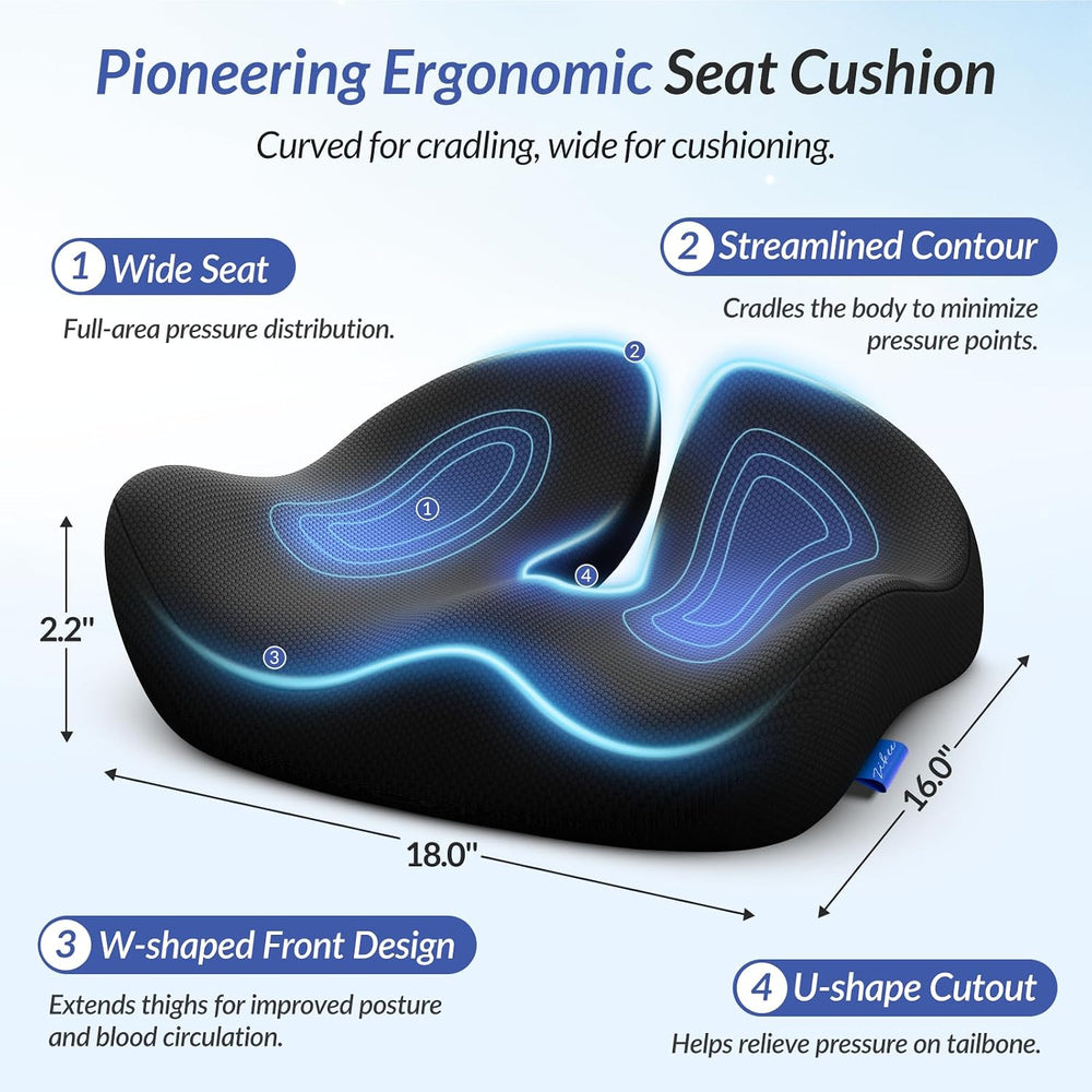 ZIKEE Ergonomic Seat Cushion for Pressure Relief, Pioneering Office Chair Cus...