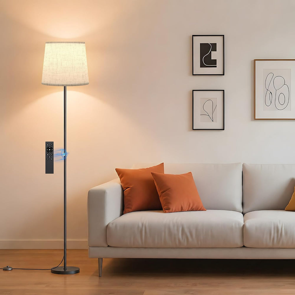 SIBRILLE Dimmable Floor Lamp with Linen Shade for Living Room