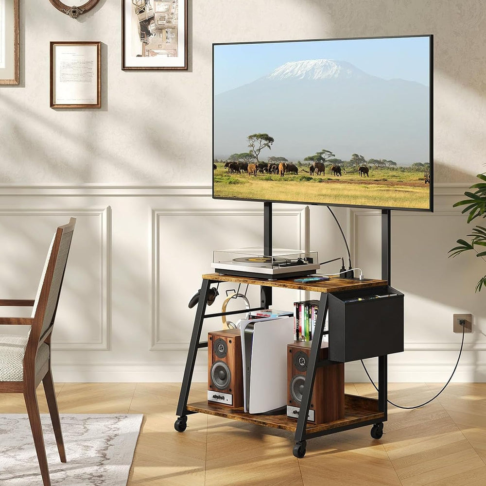 CHOEZON Rolling TV Stand with Mount and Storage, for up to 75 inch TVs