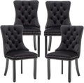 Velvet Dining Chairs, Black Dining Chairs Set of 4