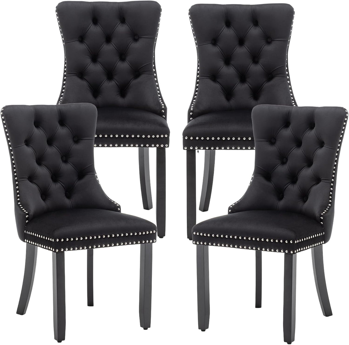 Velvet Dining Chairs, Black Dining Chairs Set of 4