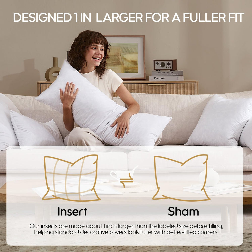 14x20 Feather Lumbar Pillow Inserts, Decorative Throw Pillow Inserts for Cove...