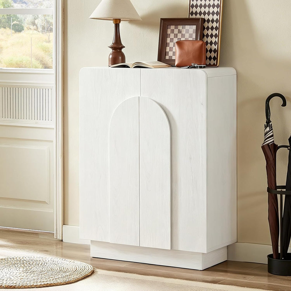 ONBRILL Shoe Storage Cabinet,13.8" D x 31.6" W x 43.3" H, White