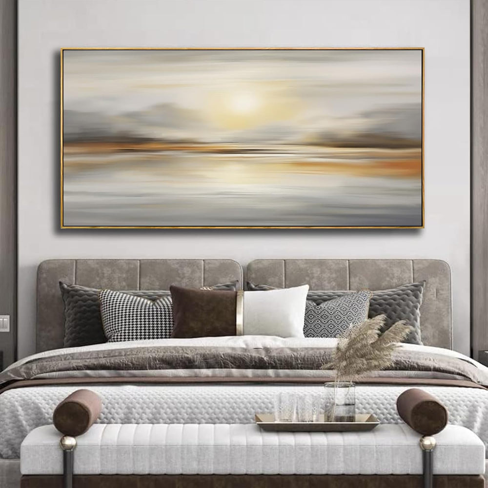 Framed Wall Art Abstract Seascape Canvas Printing Wall Decor Artwork for Livi...