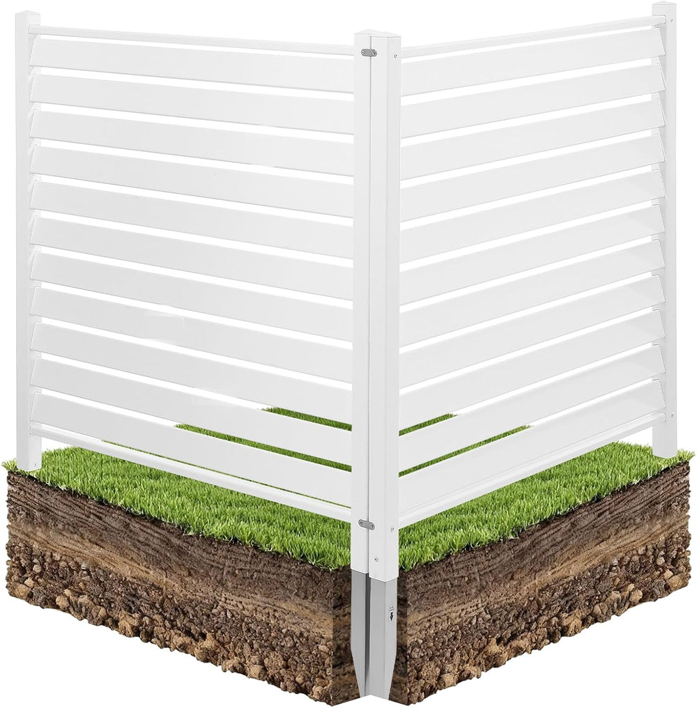 VEVOR 48" W x 48" H Vinyl Fence Panels, Air Conditioner Fence, Outd...