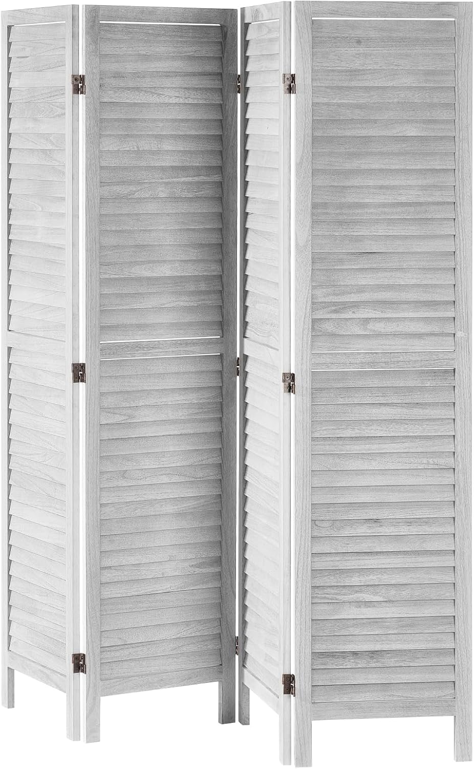 VEVOR Wood Room Divider, 4 Panel Folding Privacy Screen, 66.9 Inches Tall Indoor Wooden Partition, Portable Decoration Screen, for Room Separation, Home, Office, Restaurant & Bedroom (Light Grey)