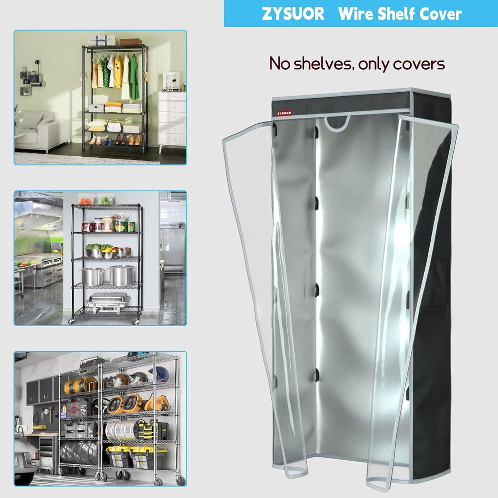 Waterproof Dustproof Shelf Cover for Wire Rack, Fits 48"Wx18"Dx72&q...