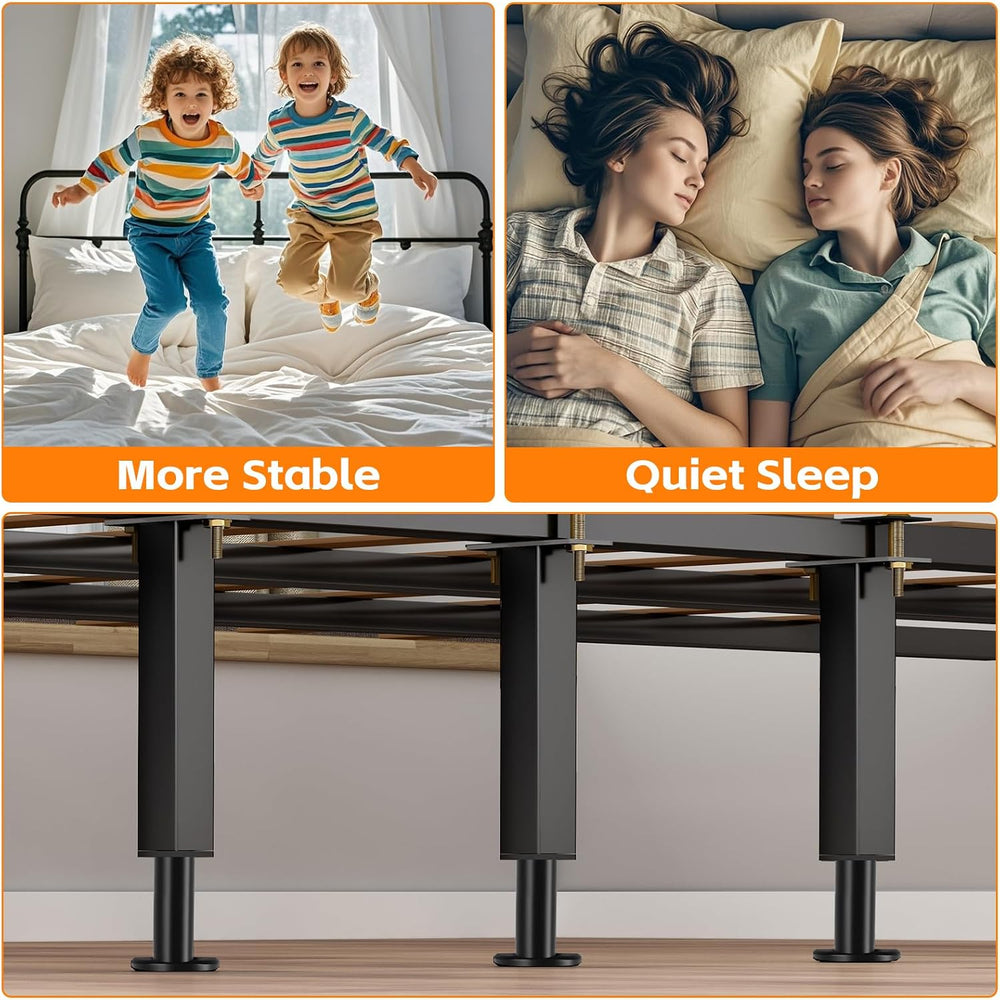 NESAPTO 4PCS Adjustable Height Bed Support Legs, 7.3-11 in Metal Bed Risers