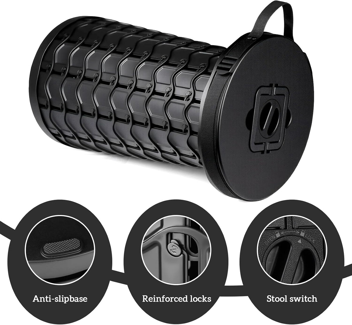 Upgraded Collapsible Stool, Portable Foldable Seats