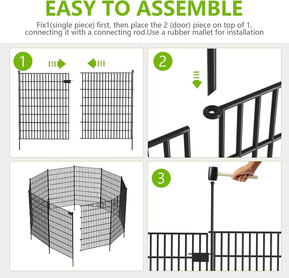 10 Panel No Dig Decorative Garden with Gate 32" H x 24.2'L