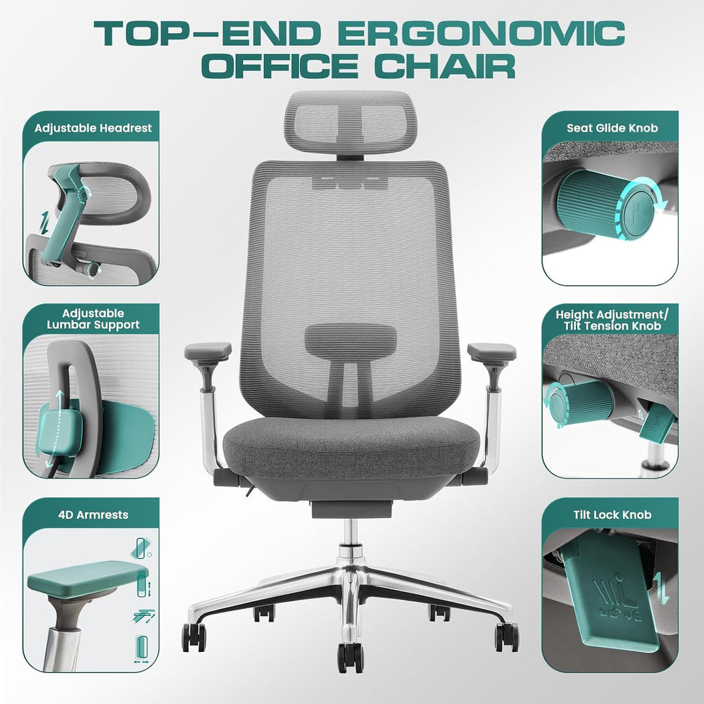 COLAMY Ergonomic Mesh Office Chair, High Back Office Chair, Computer Executiv...