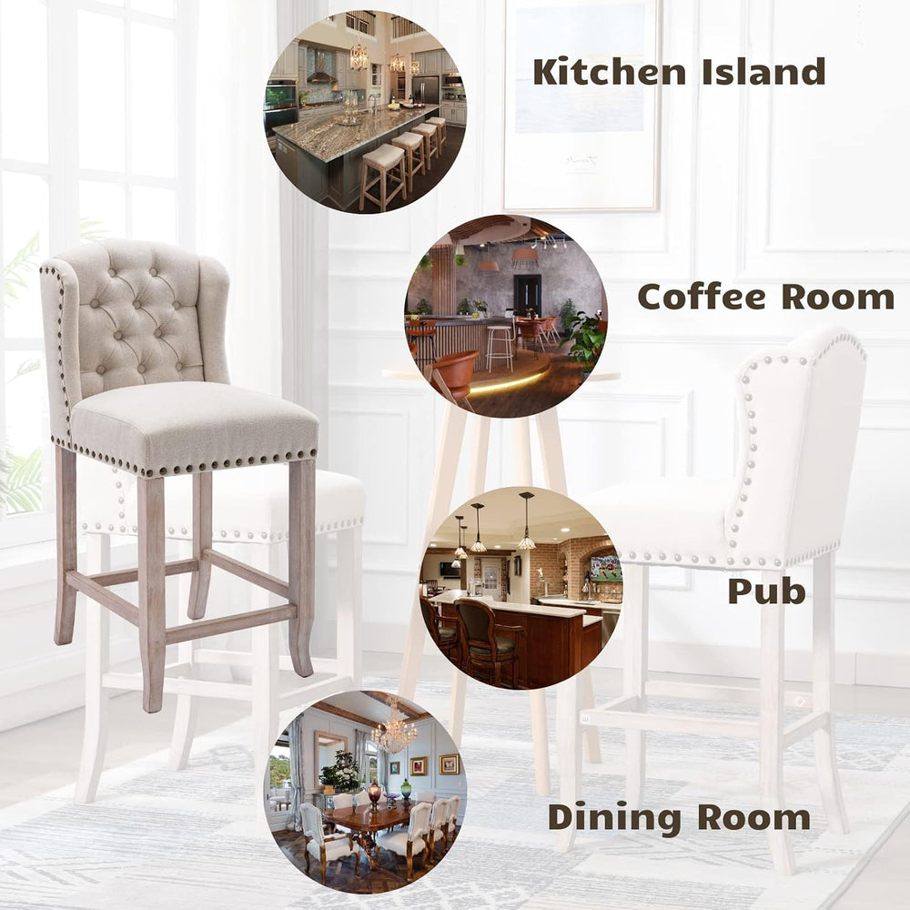 HEAH-YO Modern Counter Stools Set of 4, 26 Inches Counter Height Bar Stools w...