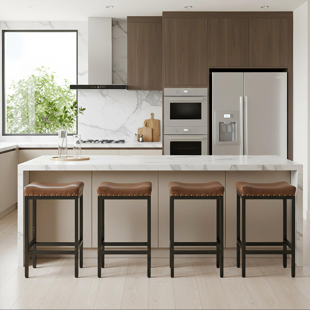 Forteek 25.5'' Bar Stools Set of 2, Counter Height Barstools with Nai...