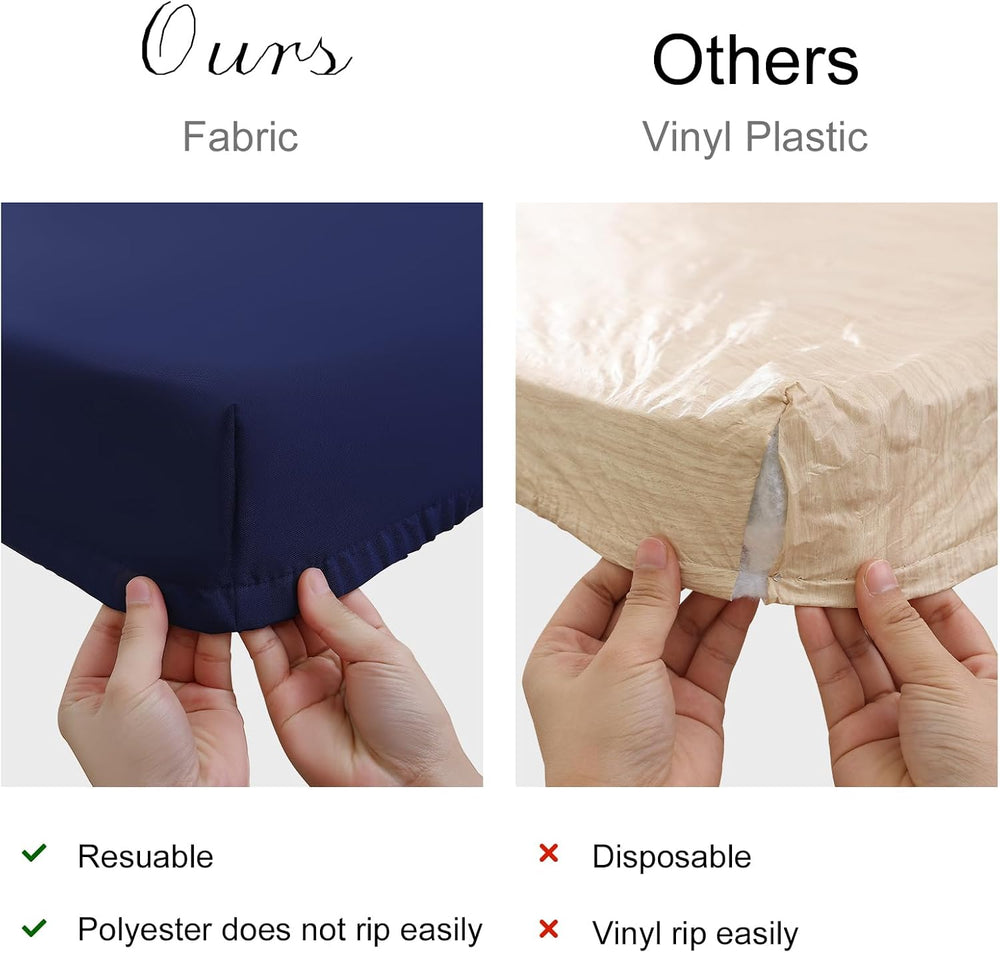 homing 4 Packs 6 Foot Rectangle Navy Blue Elastic Fitted Table Cloth