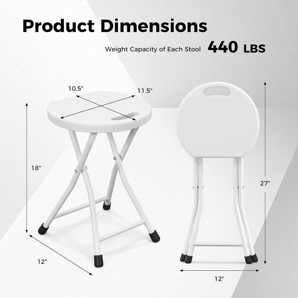 Goplus Folding Stool, 4 Pack 18 inch Foldable Camping Stool for Adults with 4...