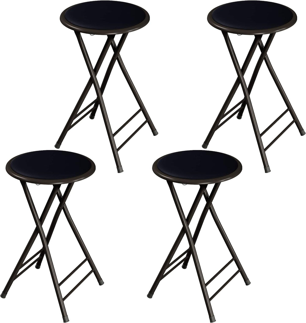 Folding Stool - Portable Backless 24” Stool with 225lb Capacity Set of 4
