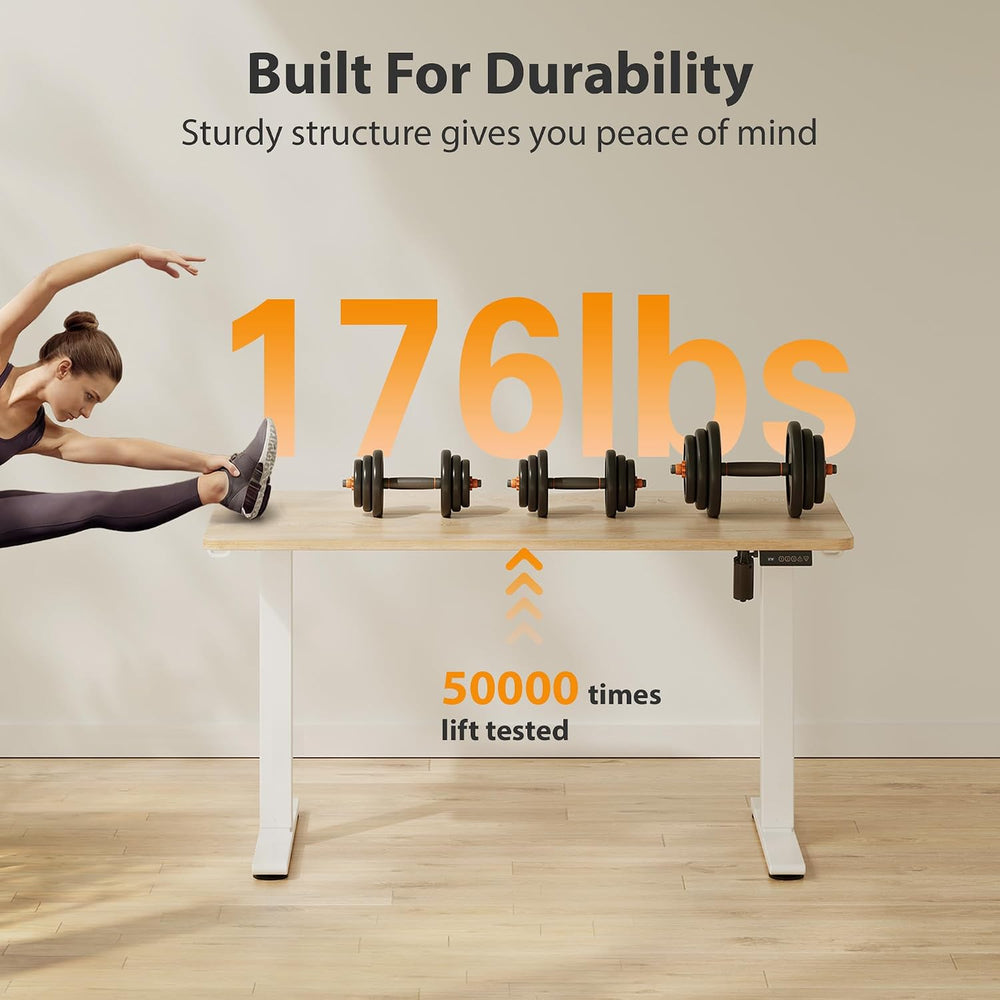 Cubiker Standing Desk, 48x24 Inches Sit Stand Home Office Desk, Electric Stan...