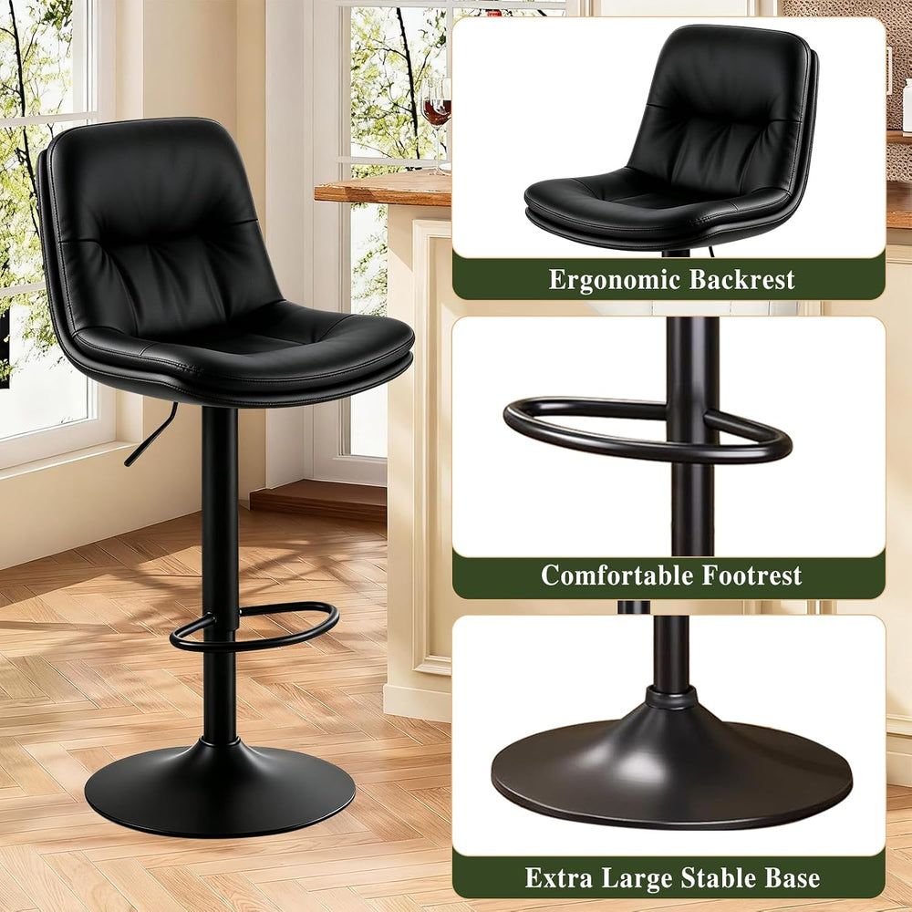 Bar Stools Set of 4 Swivel Adjustable Bar Chairs Counter Height