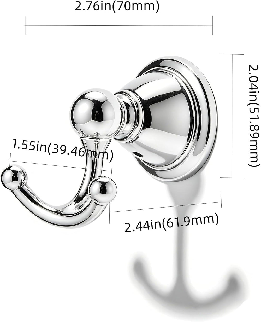 khtumeware 4 Pack 2-1/2 inch Polished Chrome Vintage Towel Hooks