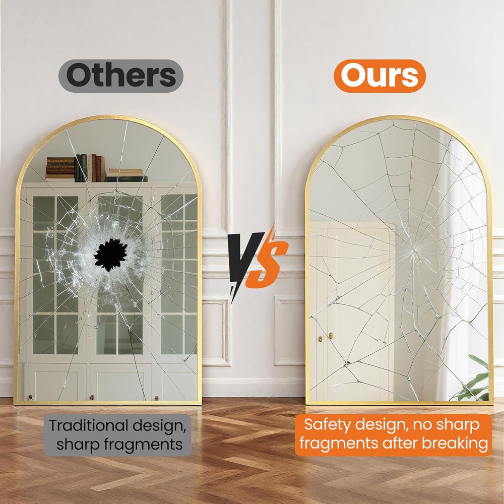 Sweetcrispy 38x30 Bathroom Mirrors for Wall, Arched Mirror for Over Sink