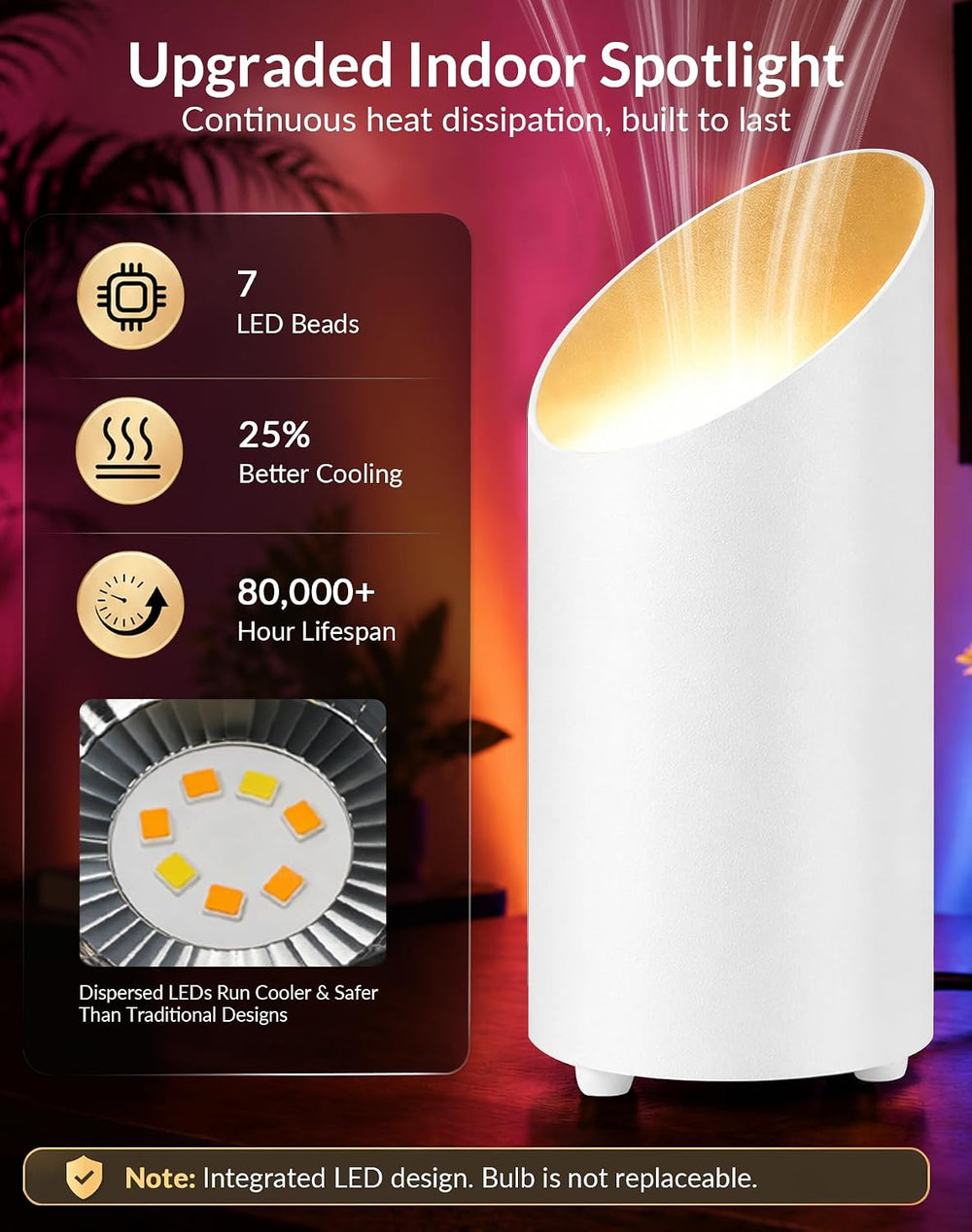 2 Pack Uplights Indoor Floor Can Lights, Remote and Timer, White