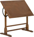 Studio Designs Vintage Drafting Table - Antique Design Solid Wood Drafting Table with Built-In Pencil Groove and Pencil Ledge - Angle Adjustable Work Surface
