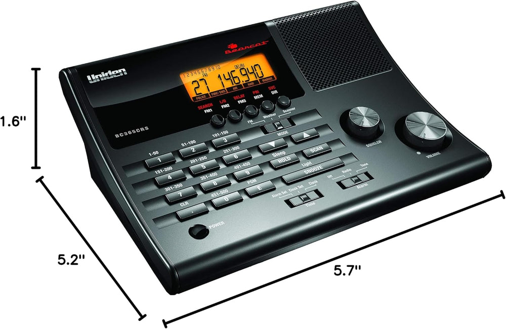 Uniden BC365CRS 500 Channel Scanner and Alarm Clock, Snooze, FM Radio, Weathe...