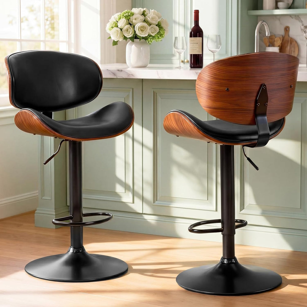 DUMOS Swivel Bar Stools Set of 2, Adjustable Counter Height Bar Chairs