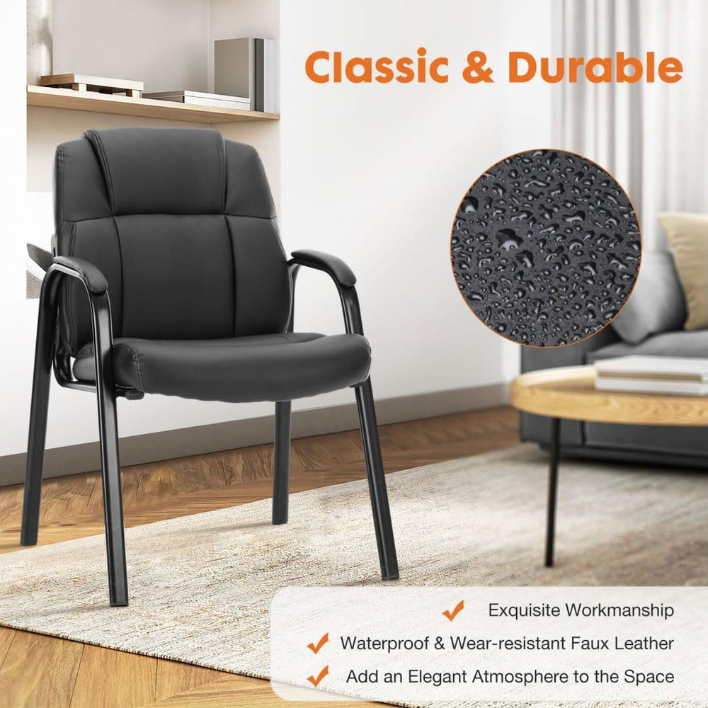 PU Leather Conference Room Chair, Tall Back Chairs with with Padded Arms and ...
