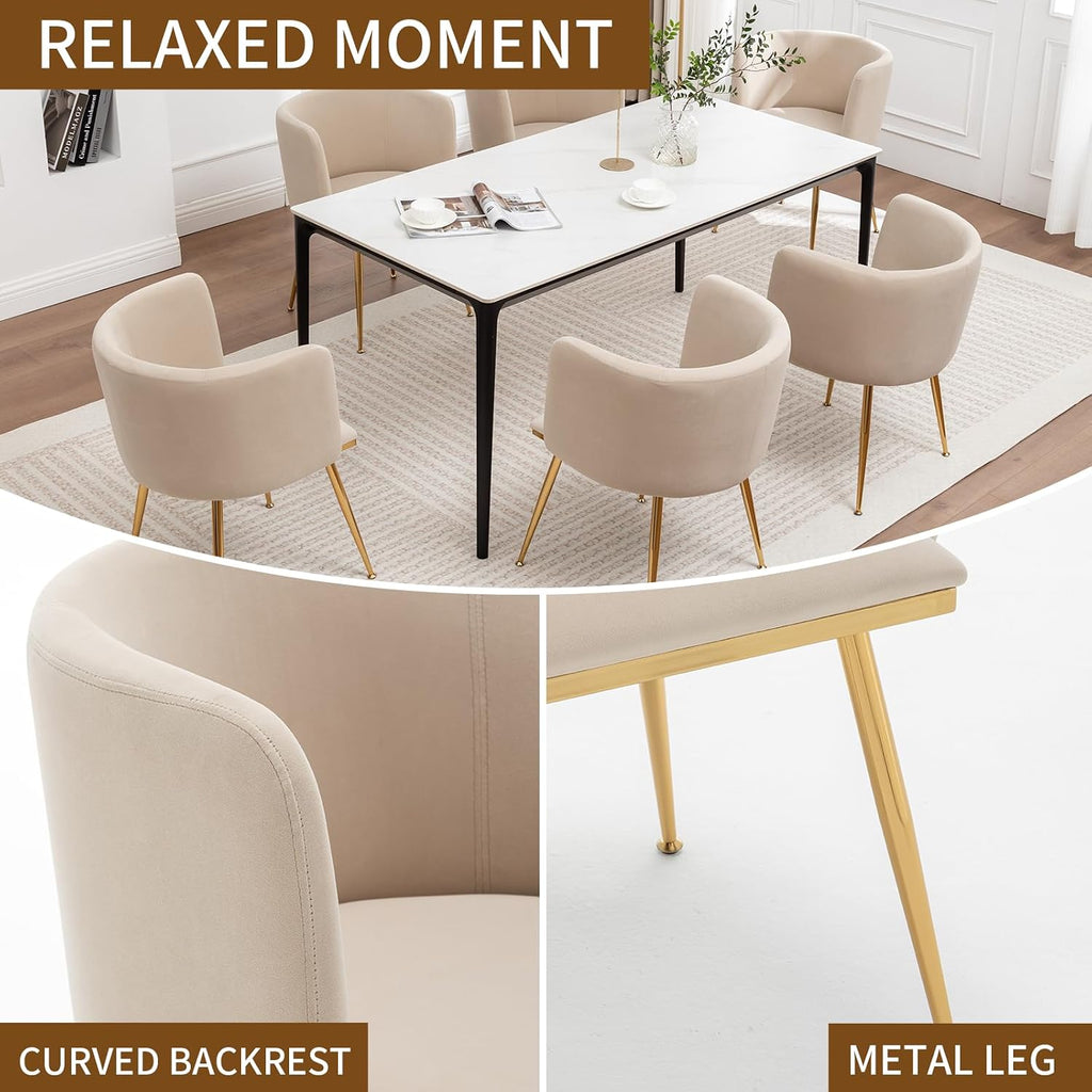 canxkun velvet dining chairs set of 4, barrel, side view