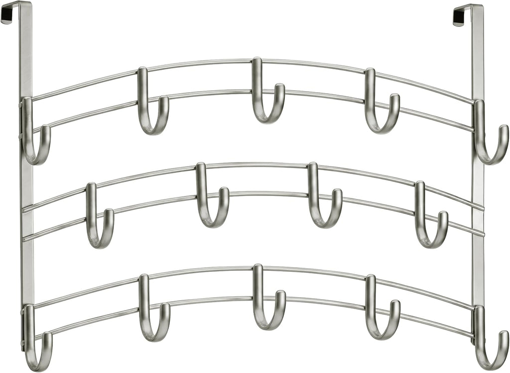 LYNK PROFESSIONAL® HOME™ Over the Door Hooks - 14 Hook – Over the Door Coat Rack - Over the Door Hanger - Hanging Towels or Clothes - Bathroom, Bedroom, Laundry Room - Lifetime Ltd. Warranty, Platinum