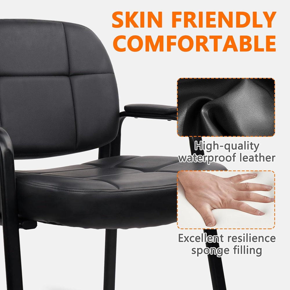 CLATINA Big & Tall 400 lbs Waiting Room Guest Chair, Leather Office Recep...