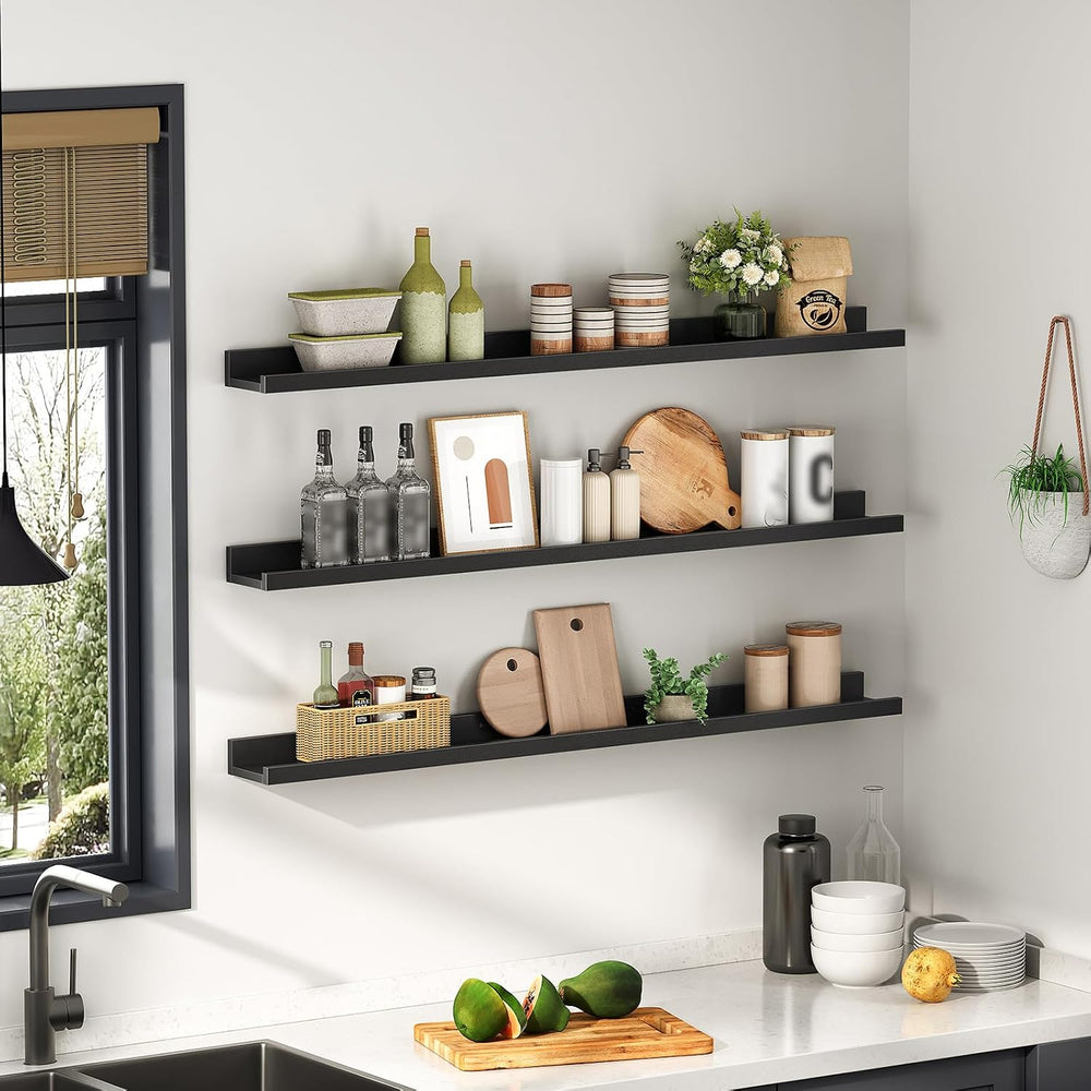 HOOBRO Floating Shelves, Wall Shelf Set of 3, 47.2 Inches Hanging Shelf