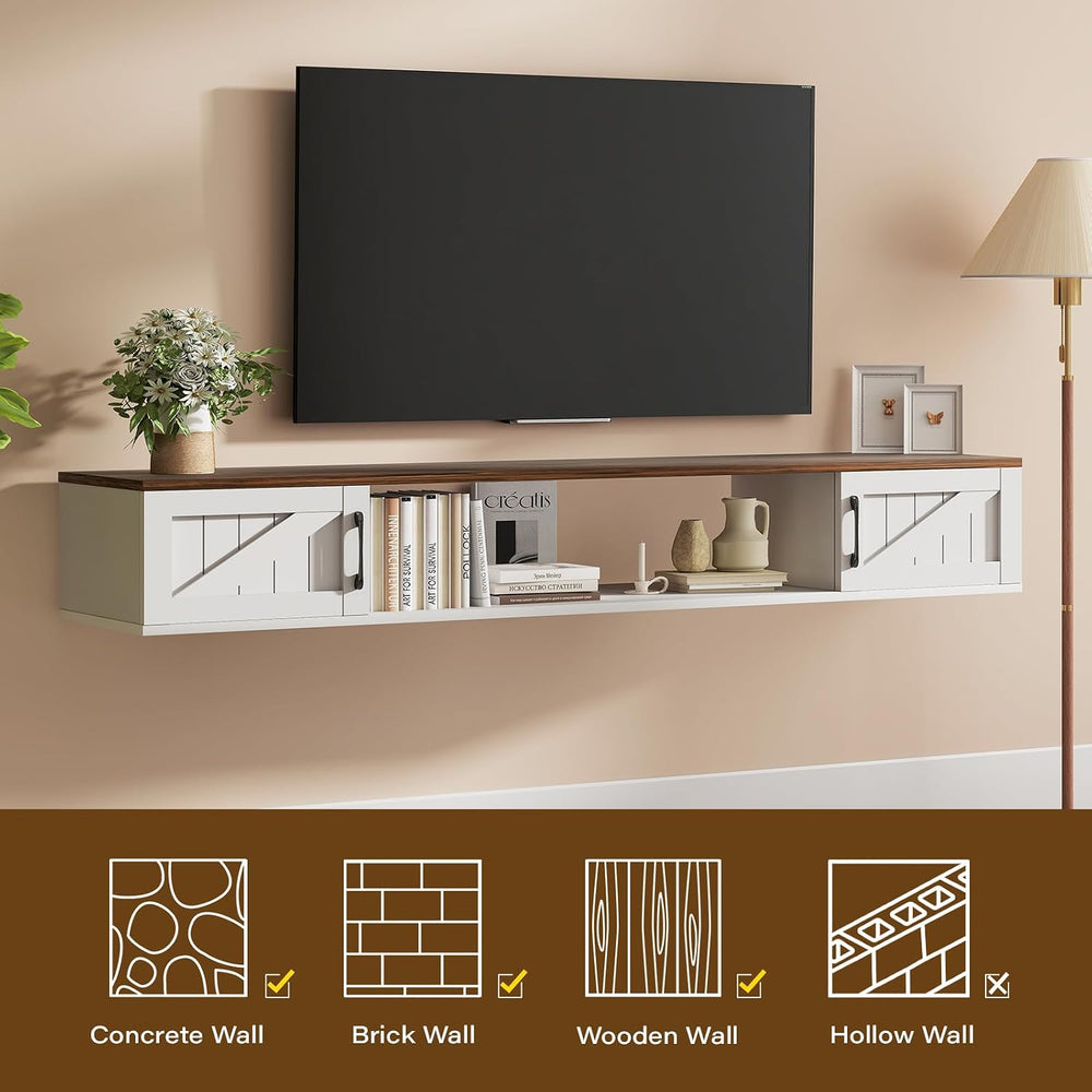 70" Floating TV Stand Wall Mounted with Storage for TVs Up to 80"