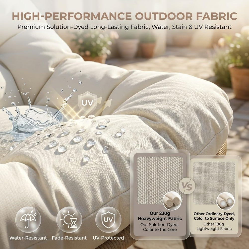 RADIATA Double Egg Rocking Chair with Ottomans, Papasan Lounger Chairs
