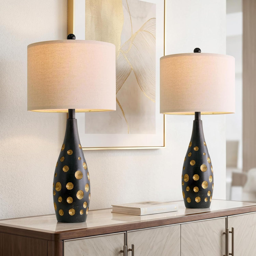 BOBOMOMO 26” Table Lamps Set of 2 for Living Room Bedroom, Modern Gold Accent...