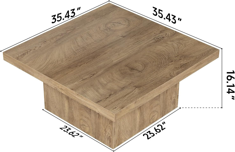 Square Coffee Table,Wooden Living Room Table,Center Table with a Large Tablet...