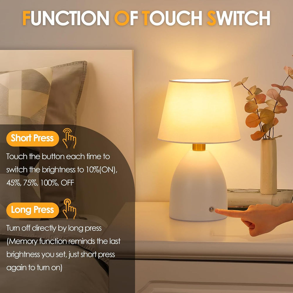 GGOYING Cordless Table Lamp, 5400mAH Battery Operated 4-Way Dimmable 2 Pack