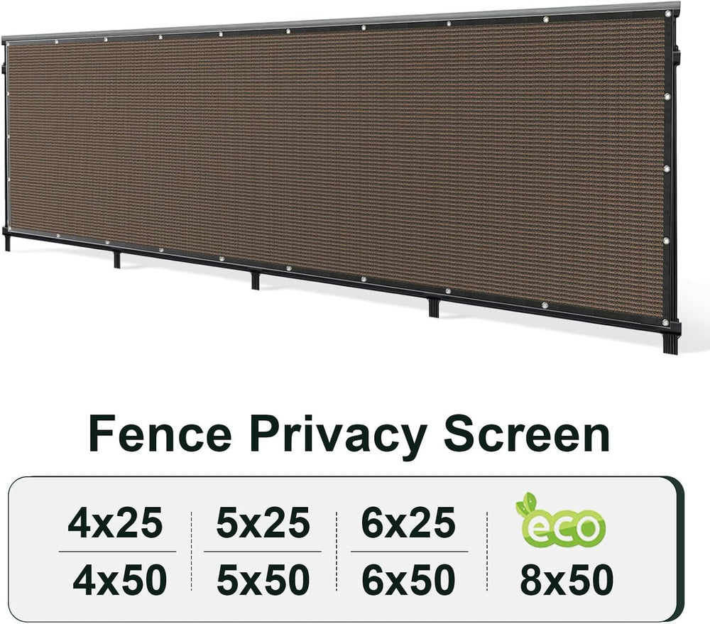SUNLAX Privacy Fence Screen 3/4/5/6/8FT Heavy Duty Mesh Fence Net Cover with ...