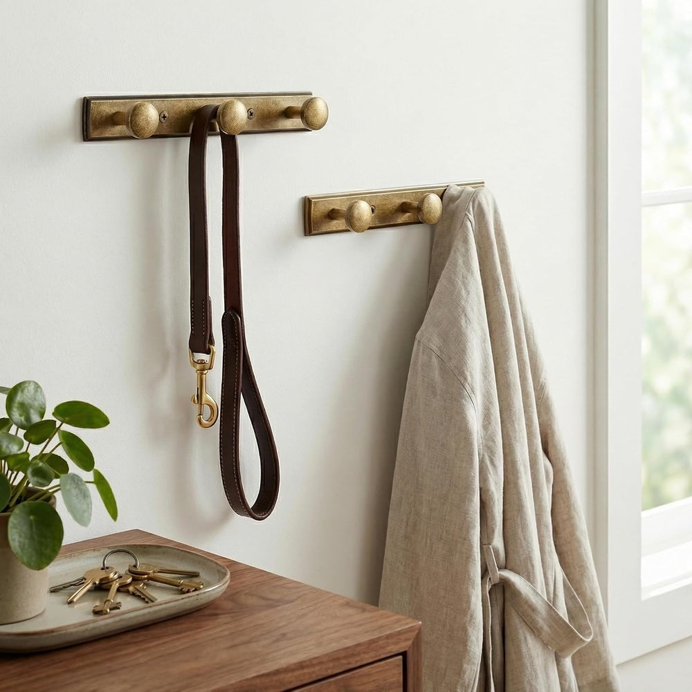 Goo-Ki Antique Brass Coat Rack Wall Mount, Heavy Duty Zinc Wall Mounted Coat ...