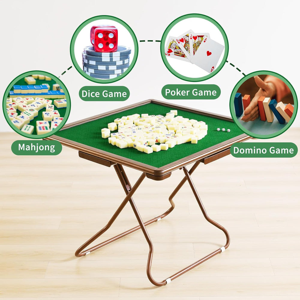 4 Player Card Mahjong Table, Portable Folding Table