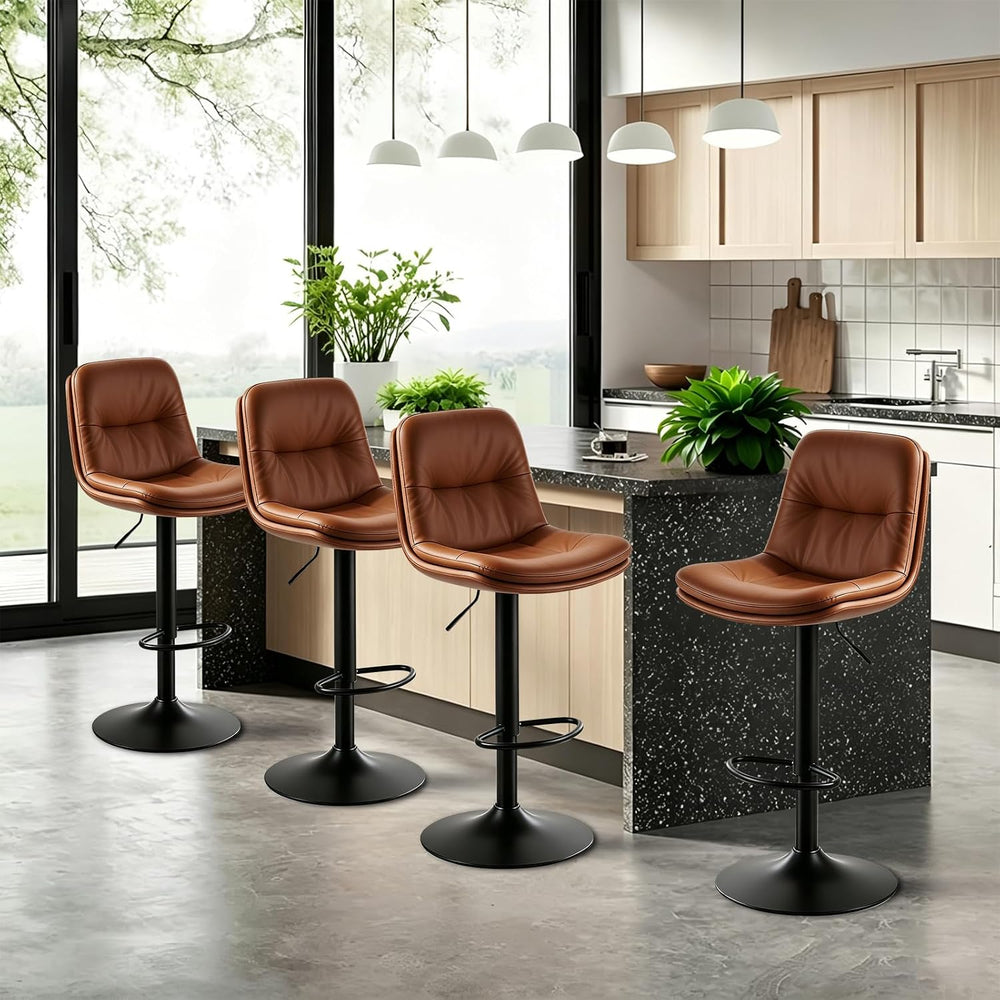 Bar Stools Set of 4 Swivel Adjustable Bar Chairs Counter Height