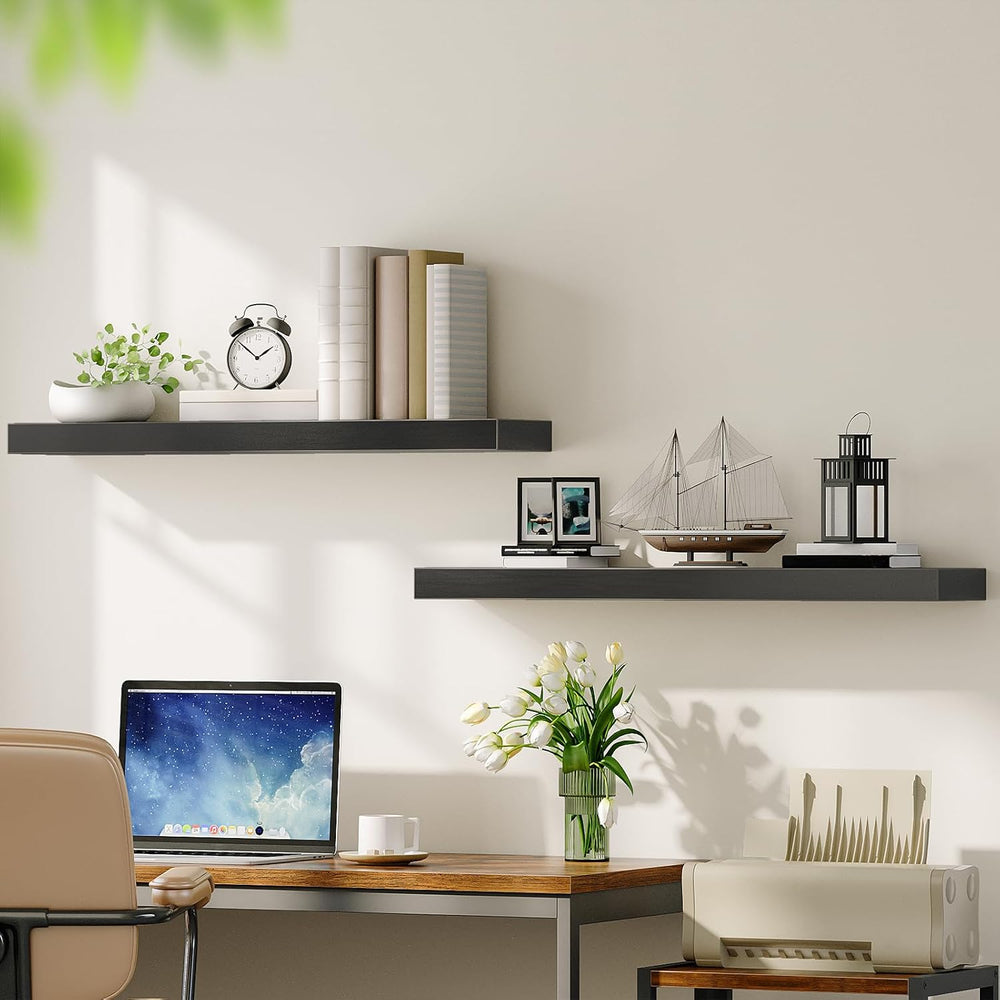 HOOBRO Floating Shelves for Wall, Wall Mounted Shelf Set of 2, 31.5" Han...