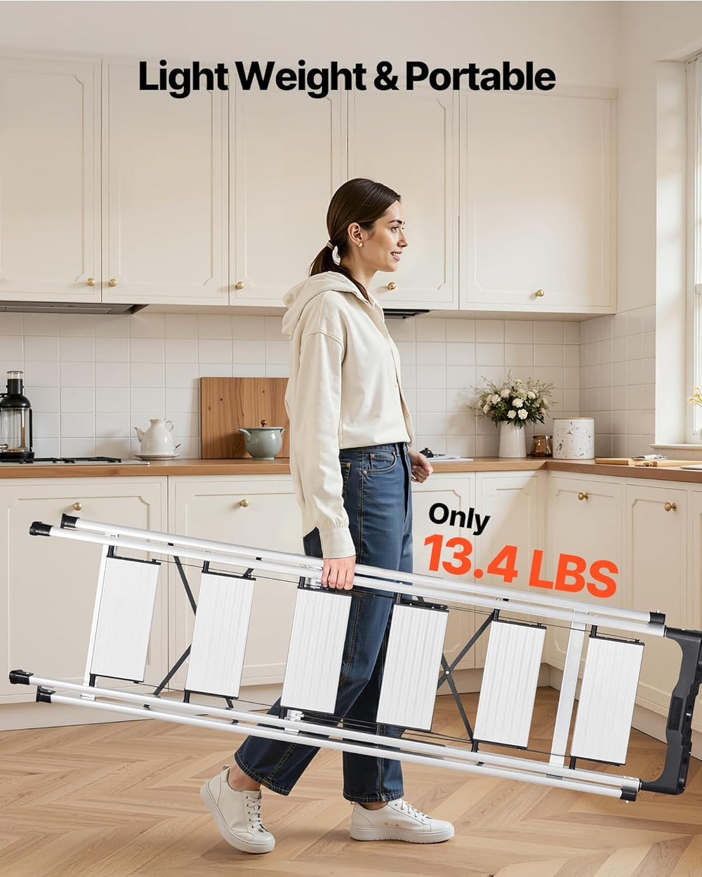 VEVOR 6 Step Ladder, Folding Step Stool with Wide Anti-Slip Pedal and Comfort...