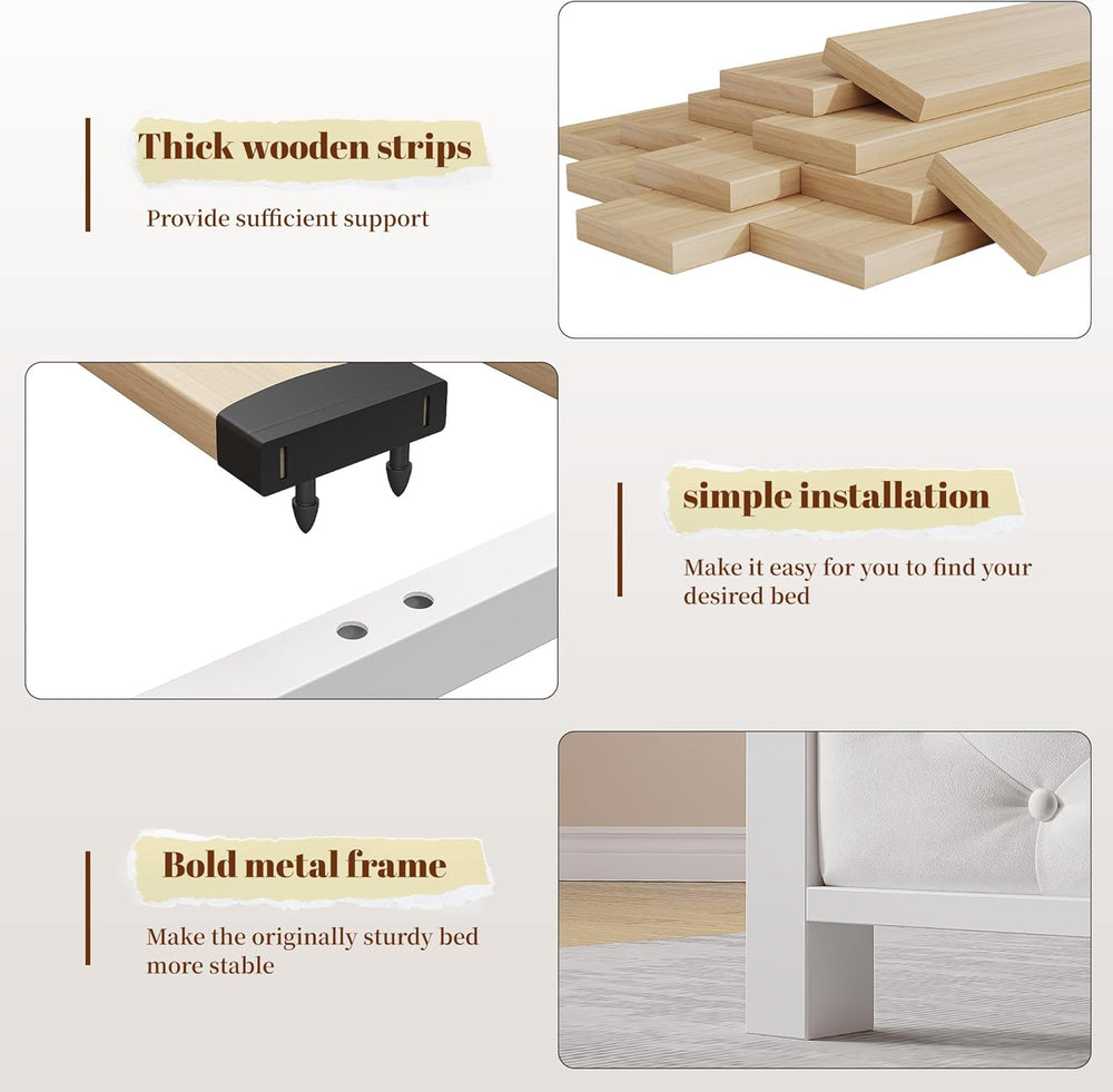 EnHomee Queen Bed Frame with Headboard & 4 Storage Drawers
