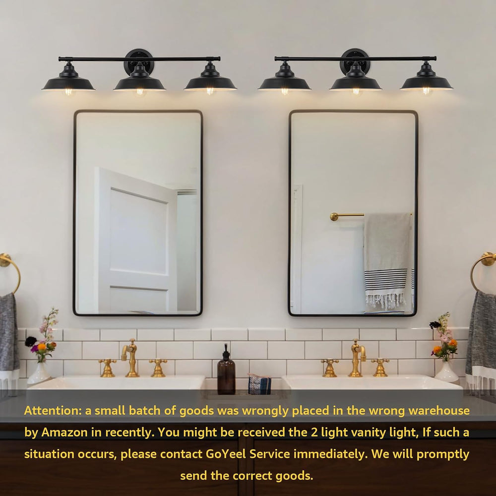 Vanity Light Fixtures Over Mirror 32" Matte Black Bathroom Lights 3 Light