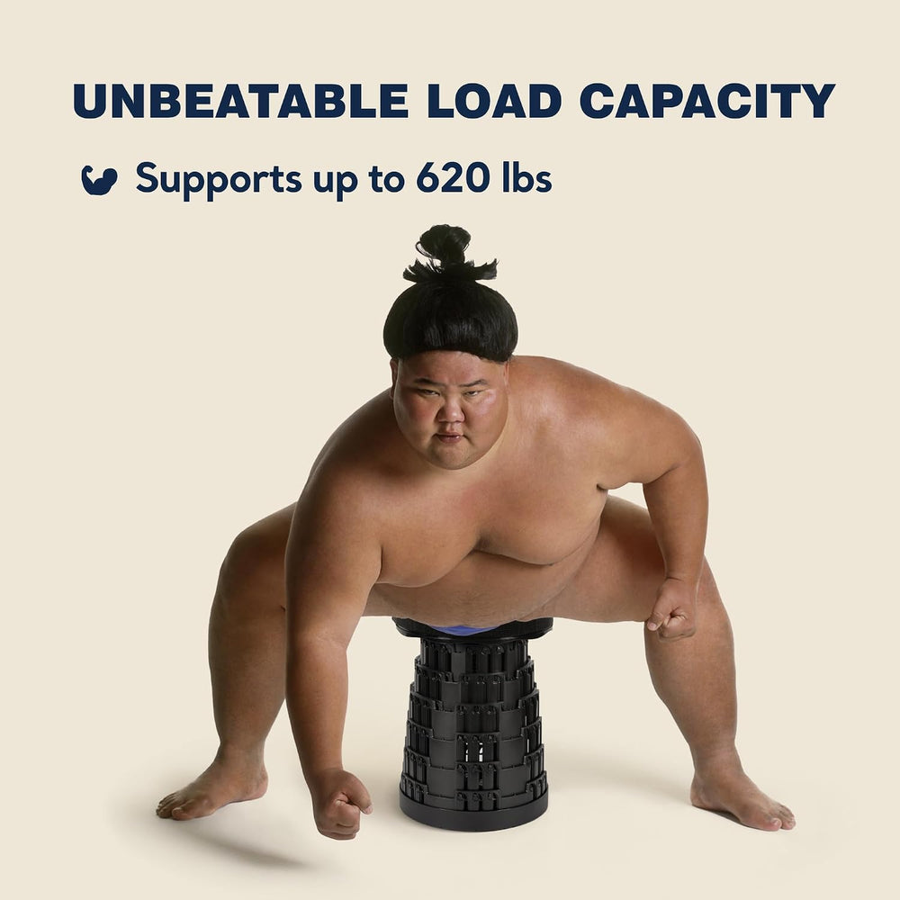Collapsible Stool Max 620lbs & 3-in-1 Cushioned Carry Bag, Portable Teles...