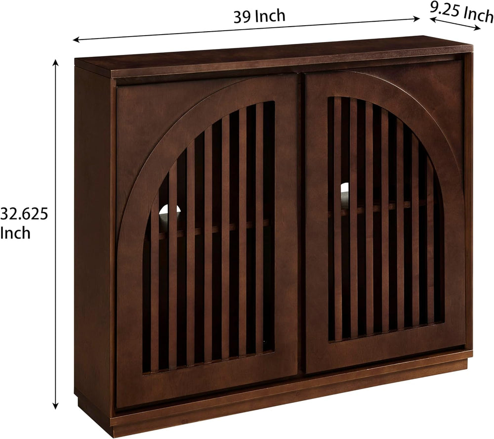 LKTART 39" Walnut Narrow Sideboard Buffet Storage Cabinet for Entryway