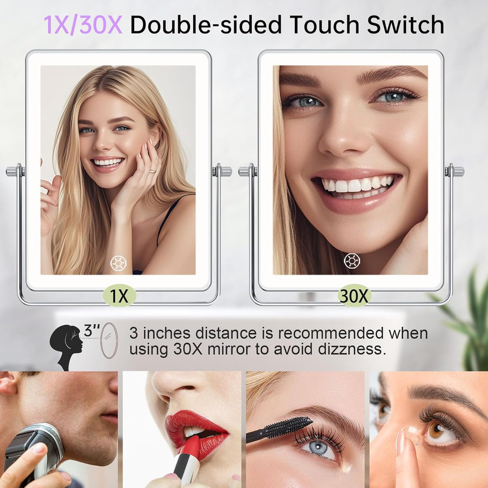 FASCINATE 8.7" 5000mAh Rechargeable Wall Mounted Makeup Mirror (Chrome)